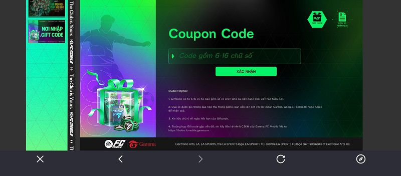 Tổng hợp bộ Giftcode FC Mobile Garena 2026 mới nhất