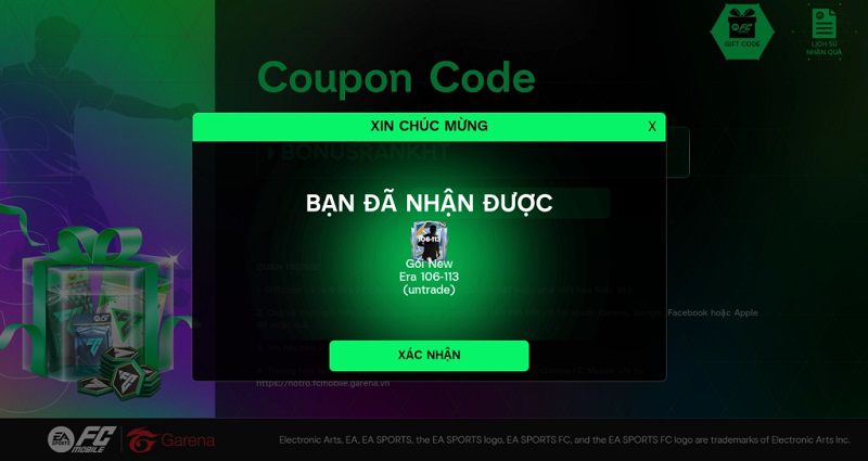 Giftcode FC Mobile Garena