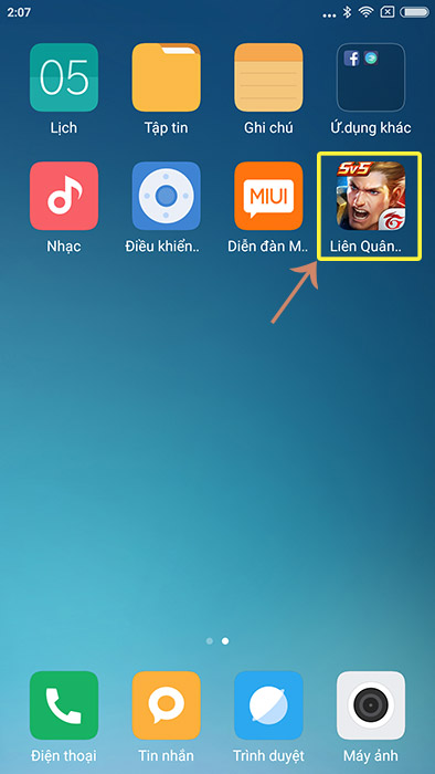 Biểu tượng game liên quân trên android