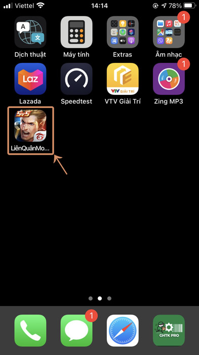 Giao diện game sau khi được tải về