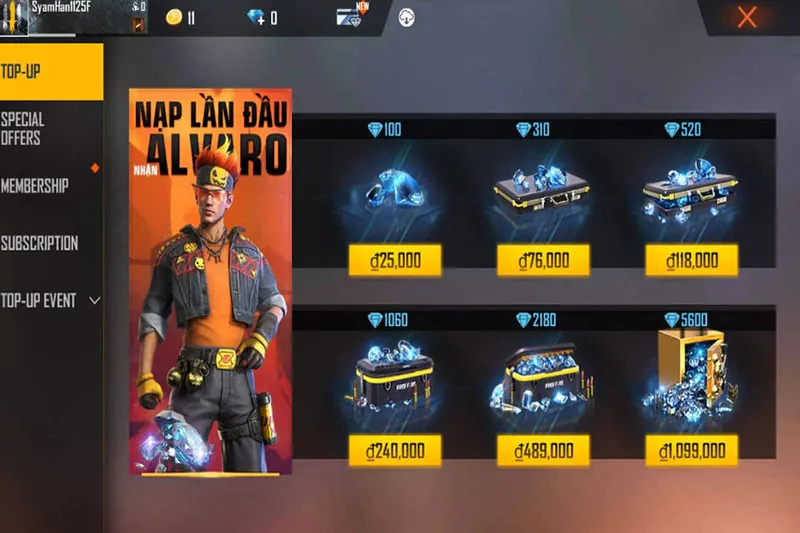 Bảng giá nạp trực tiếp Ingame (Qua App Store & Google Play)