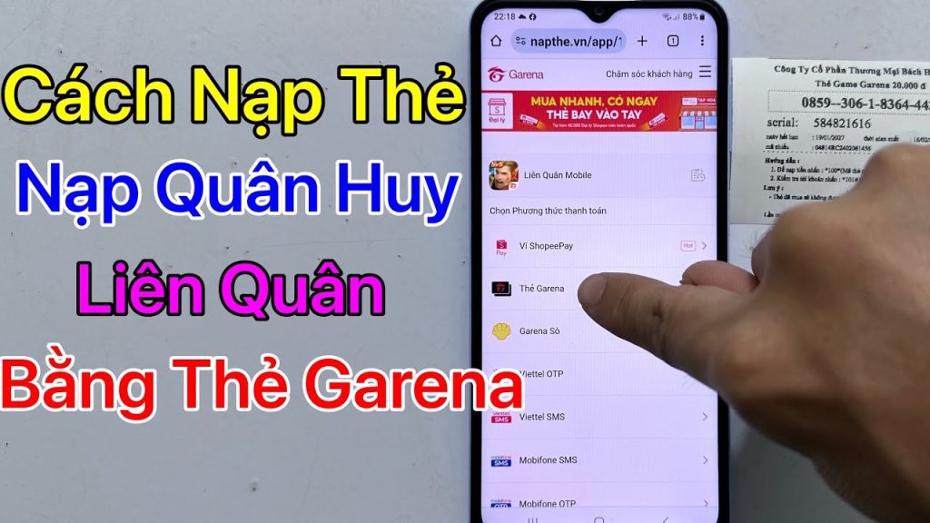 Cách Nạp Quân Huy Liên Quân Qua Garena Nhanh Nhất