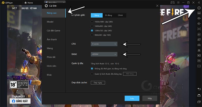 Tối ưu cài đặt đồ họa ngay trong ứng dụng Free Fire