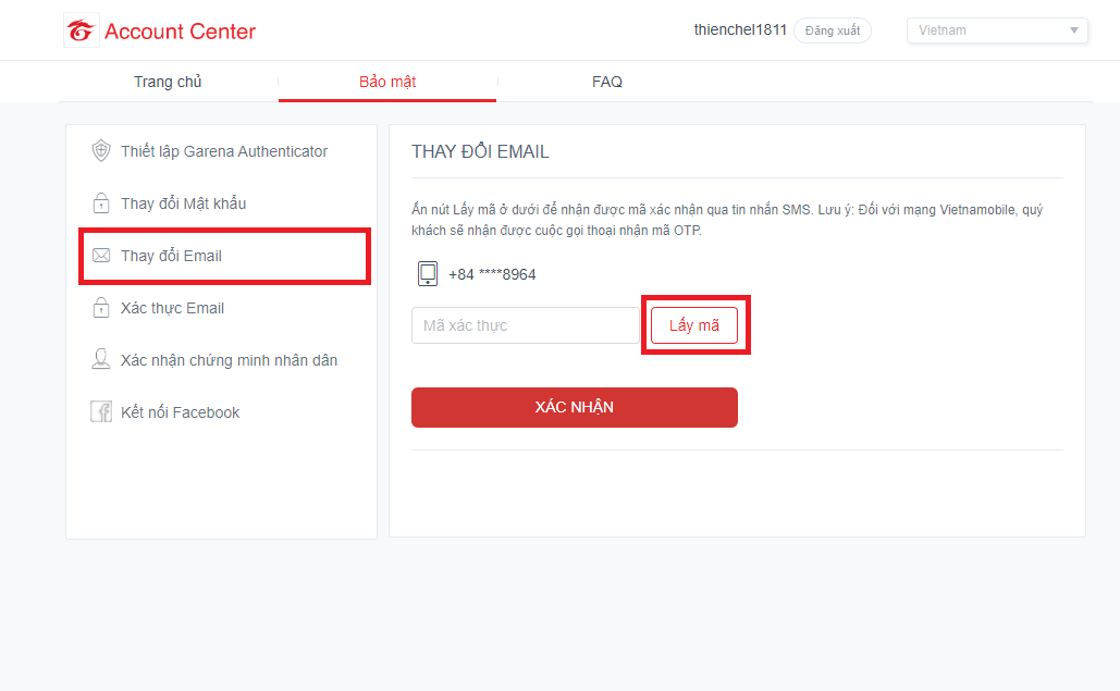 Hướng dẫn chi tiết các bước đổi Email tài khoản Garena