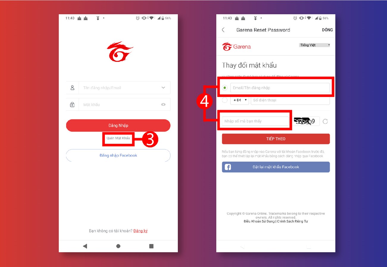 Các bước đổi mật khẩu Garena bằng số điện thoại chi tiết