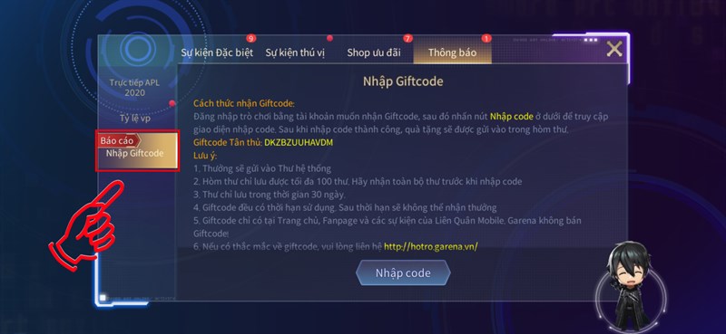 Cách nhập Code Liên Quân chuẩn xác