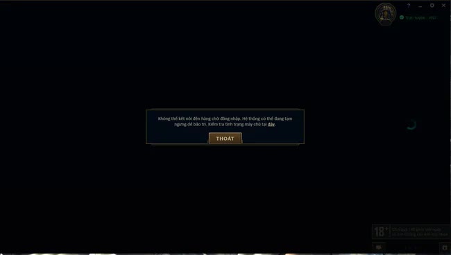 Tình trạng máy chủ Garena hôm nay